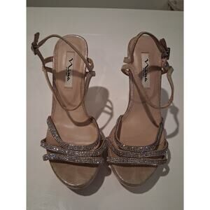 Rouge Helium Women’s Navy Blue Bee Stripe Bow Sandals Size 10Nina New York...
